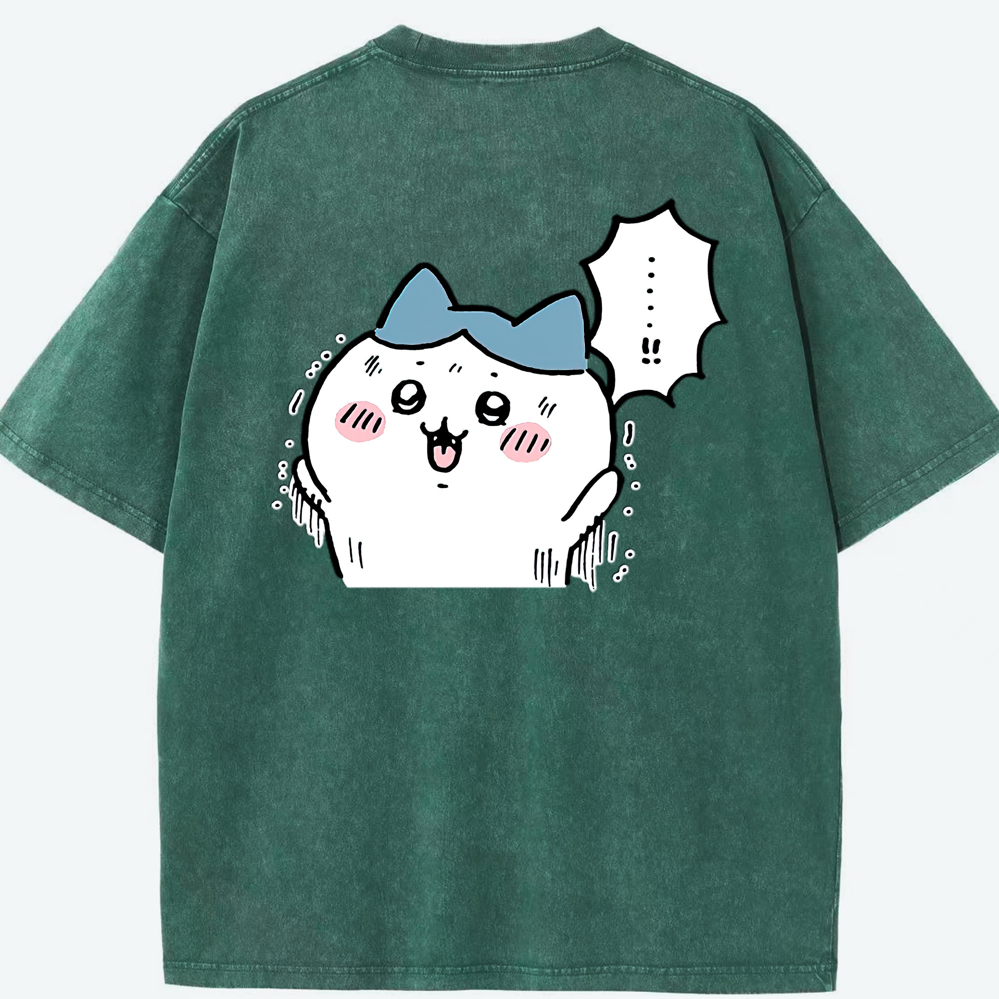 （画像用） ちいかわ ハチワレ Chii-kawa hachiware 綿100% ヴィンテージ風 半袖Tシャツ（背面プリント）